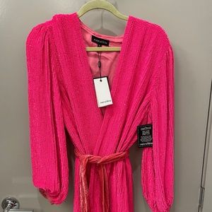 Retrofete Gabrielle Sequin Robe Ultra Pink Small NEW